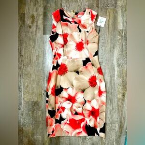 NWT Calvin Klein Floral Sheath Dress size 8